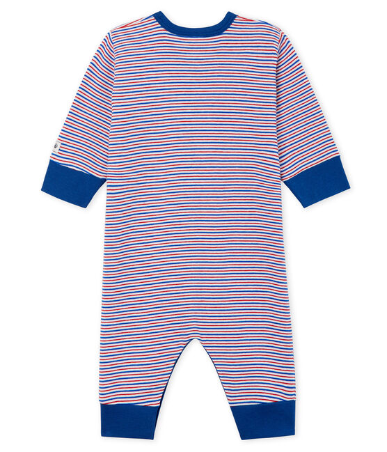 Tutina pigiama senza piedi bambino a costine bianco MARSHMALLOW/bianco MULTICO