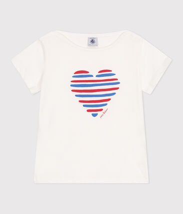 T-shirt a maniche corte in cotone con cuore bambina-image