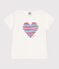 T-shirt a maniche corte in cotone con cuore bambina bianco MARSHMALLOW