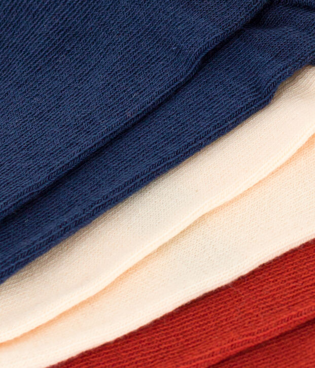 Set di 3 paia di calzini bambino in jersey di cotone tinta unita multicolore