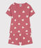 Pigiama corto in cotone a cuori bambina rosa ROSEWOOD/ MARSHMALLOW
