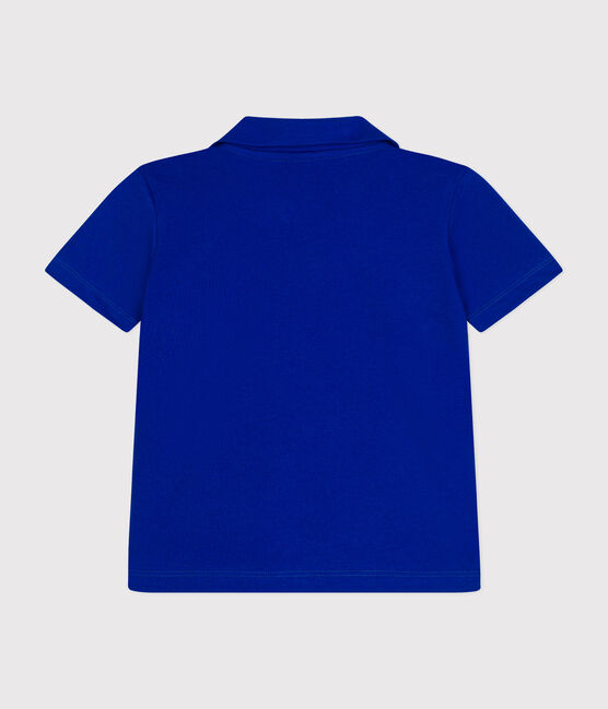Polo a maniche corte in cotone bambino blu SURF
