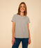 T-shirt REGULAR girocollo in cotone rigato donna bianco AVALANCHE/blu SMOKING