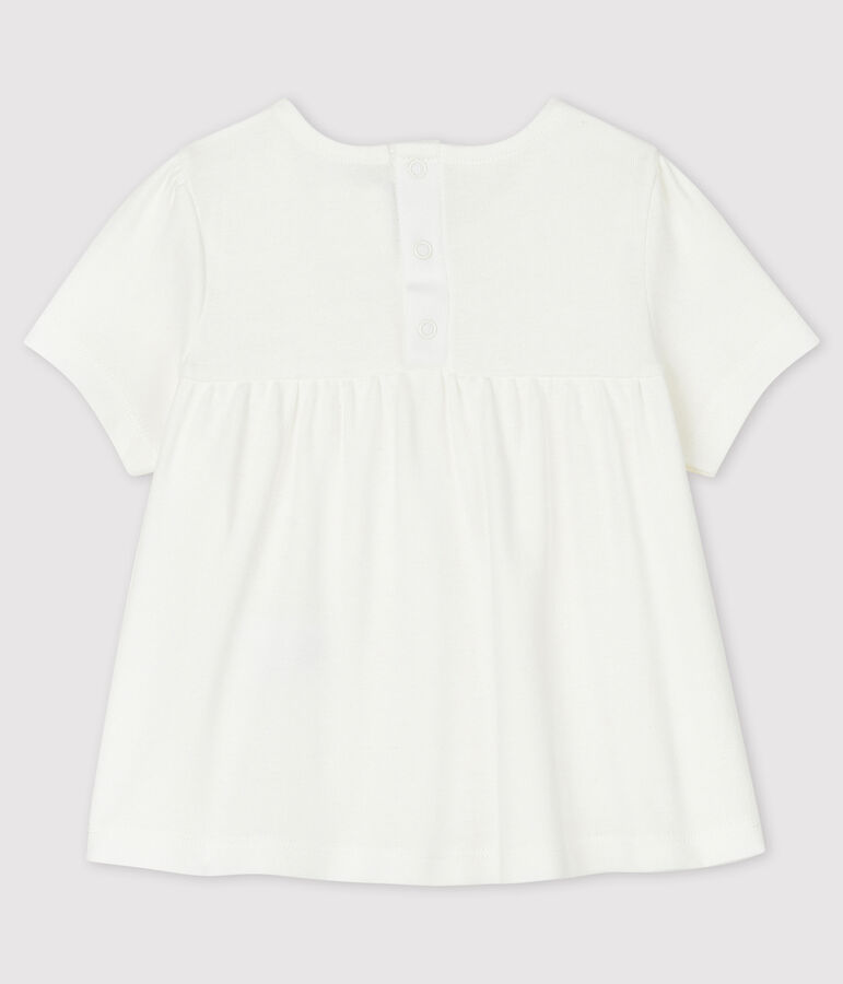Blusa in cotone beb&egrave; bianco MARSHMALLOW