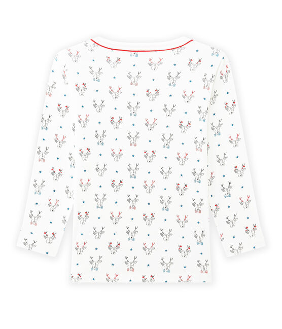 T-shirt per bambino a maniche lunghe stampata bianco LAIT/bianco MULTICO