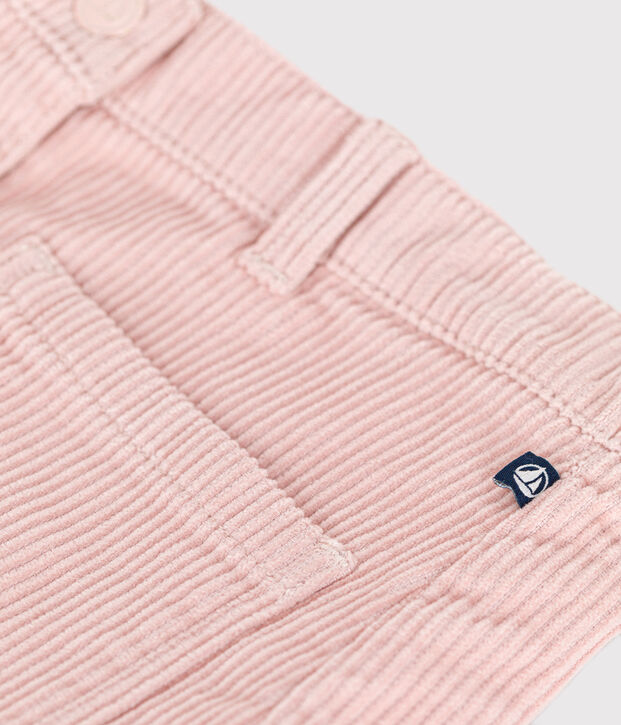 Gonna bambina in velluto rosa