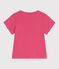 T-shirt a maniche corte in cotone tinta unita bambina rosa PEONIA