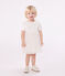 Abito a maniche corte con colletto in cotone e tulle neonato bianco MARSHMALLOW/rosa COPPER