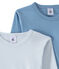 Lotto di 2 t-shirts per bambino a maniche lunghe tinta unita bianco LOT