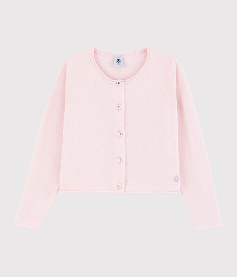 Cardigan tricot in cotone bambina rosa MINOIS