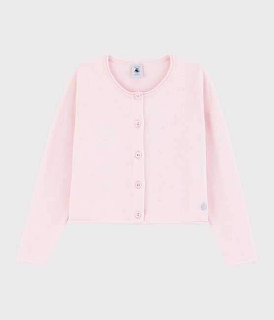Cardigan tricot in cotone bambina rosa MINOIS