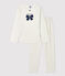Pigiama bambina a pois in cotone biologico bianco MARSHMALLOW/blu MEDIEVAL