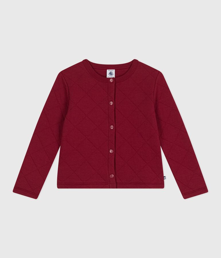 Cardigan in cotone tinta unita bambino rosso