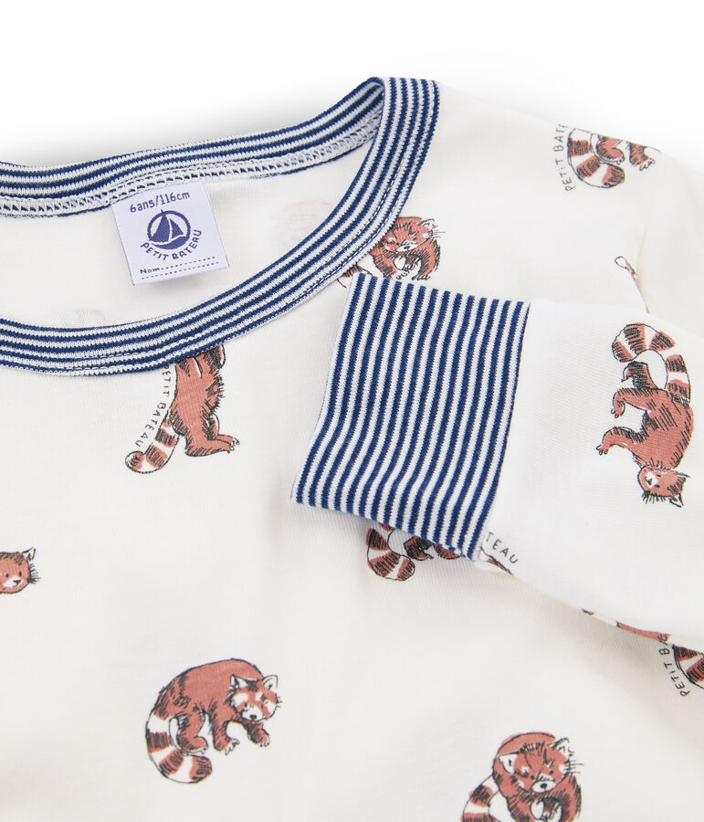 Pigiama bambino a costine bianco/multicolore