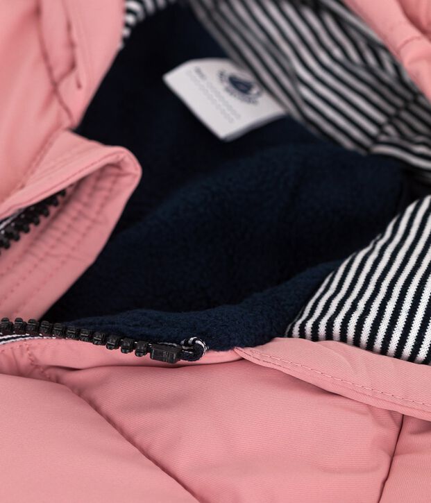 Piumino in poliestere tinta unita neonato rosa