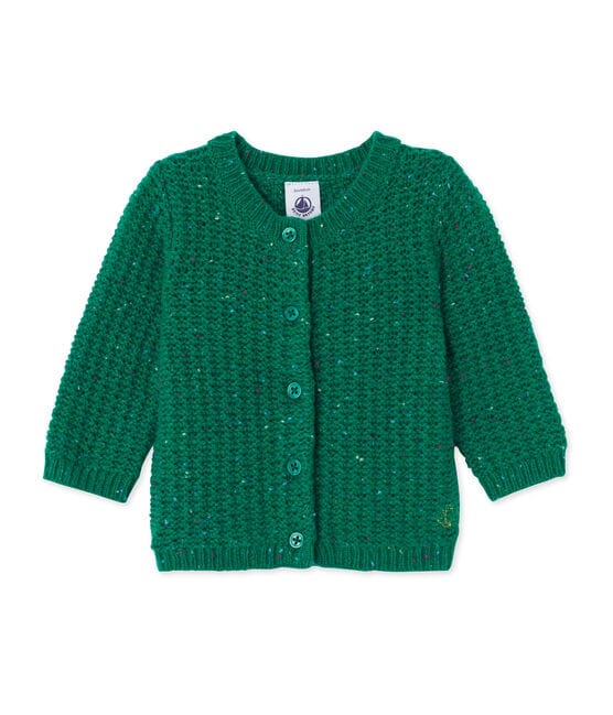 Cardigan per bebé femmina in misto lana verde GAZON