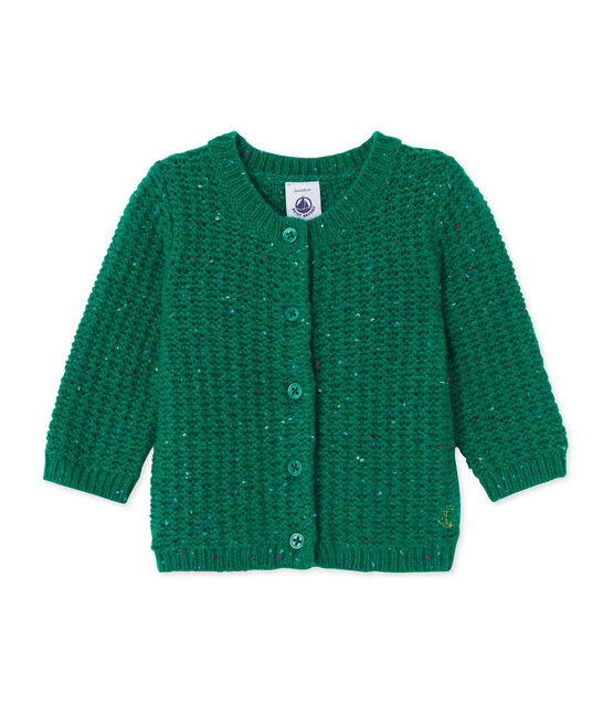 Cardigan per bebé femmina in misto lana verde GAZON