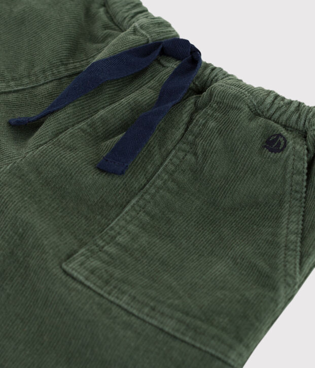 Pantalone beb&egrave; in velluto a costine verde