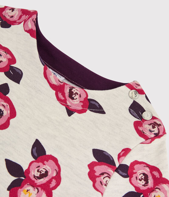 Abito maniche lunghe bambina beige MONTELIMAR/bianco MULTICO