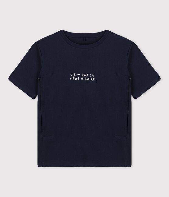 T-shirt allattamento Tajinebanane x Petit Bateau blu SMOKING