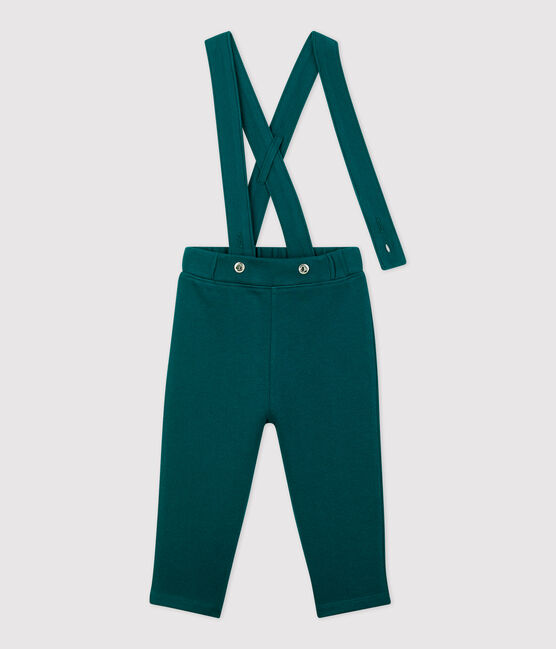 Pantaloni a bretelle in molleton bebè. verde PINEDE