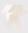 Completo in velluto e body per bebè beige MONTELIMAR CHINE