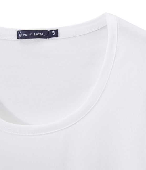 T -shirt donna con SCOLLO BALLERINA in jersey leggero bianco ECUME