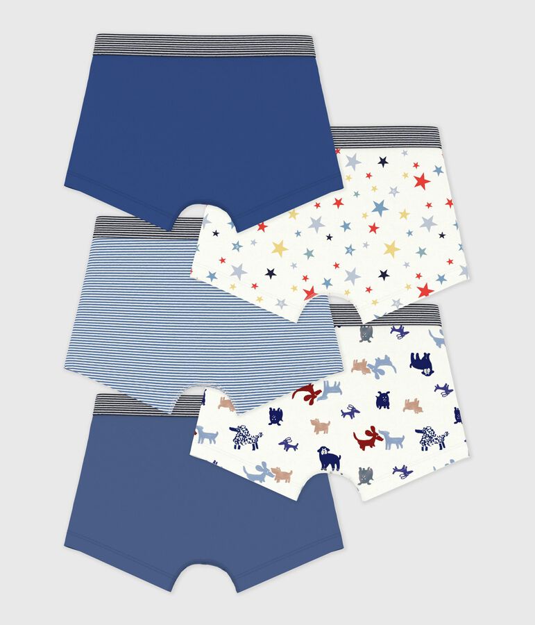 Set di boxer in cotone con stampa bambino multicolore