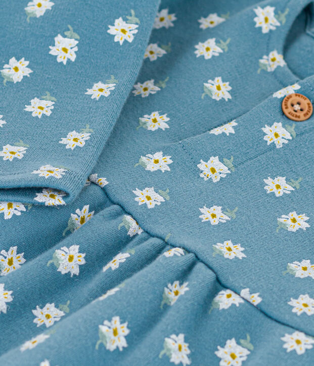 Abito a manica lunga in jersey spesso per beb&egrave; blu/multicolore