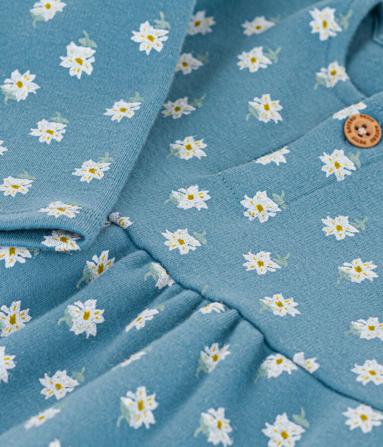 Abito a manica lunga in jersey spesso per beb&egrave; blu/multicolore