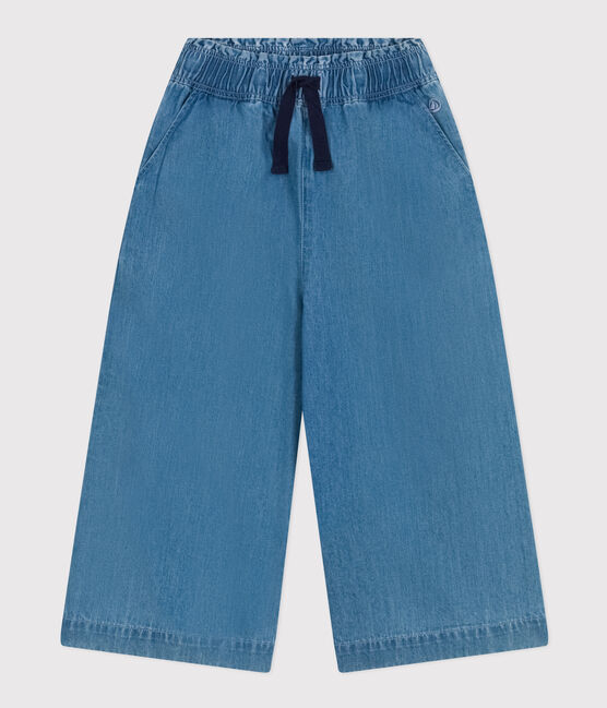 Pantaloni ampi in denim leggero bambina blu DENIM CLAIR