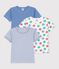 Set di T-shirt bambino a maniche corte in cotone con stampa a stelle multicolore