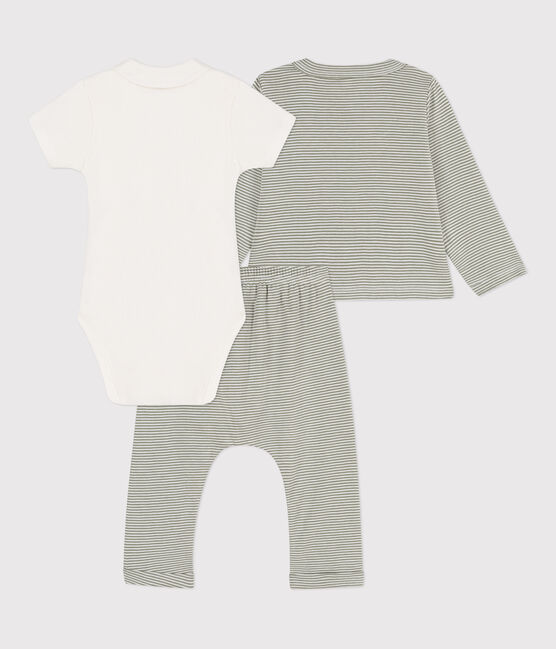 Completo bebè millerighe in cotone MARECAGE/ MARSHMALLOW