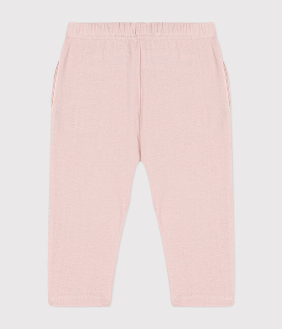 Pantalone bebè in tubique tinta unita rosa SALINE