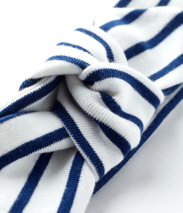 Fascia beb&egrave; femmina a righe bianco/blu