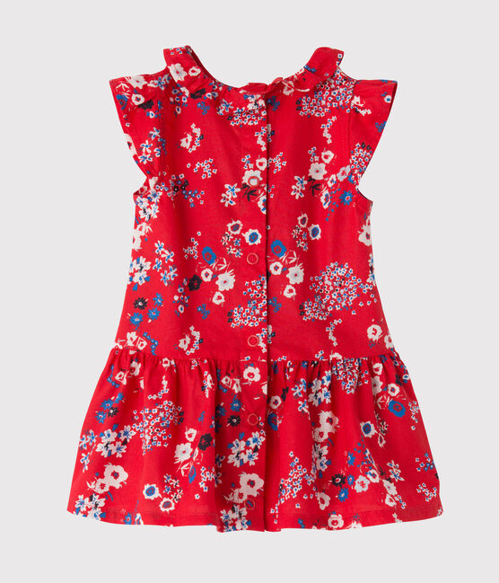 Robe bébé fille imprimée rosso PEPS/bianco MULTICO