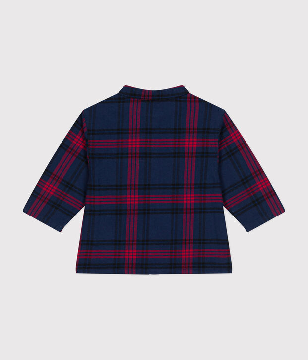 Camicia in flanella a quadri neonato blu/multicolore