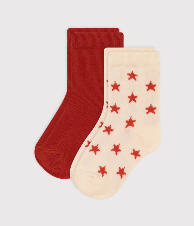 Confezione da 2 paia di calzini stelle in jersey di cotone beb&egrave; multicolore