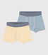Confezione da 2 boxer di cotone millerighe bambino