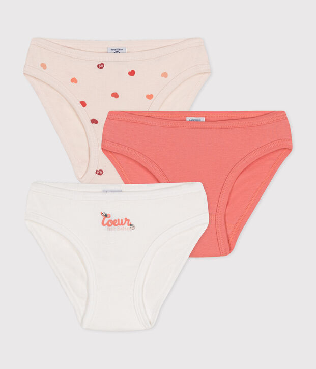 Confezione da 3 slip bambina in cotone multicolore