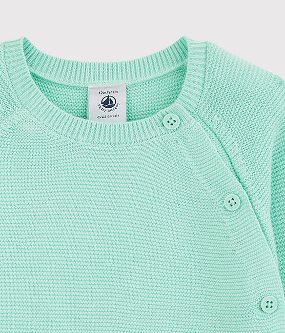 Cardigan blu bebè in tricot di cotone biologico blu VERGLAS
