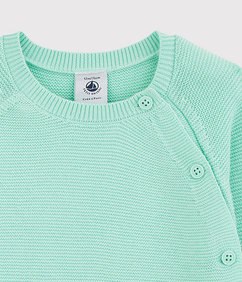 Cardigan blu beb&egrave; in tricot di cotone biologico blu