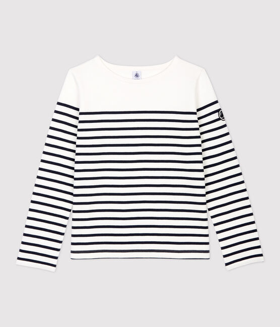 Marinière iconica in cotone Donna bianco MARSHMALLOW/blu SMOKING