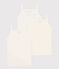 Confezione da 3 canottiere bambina con spalline in cotone a cuoricini  variante 1
