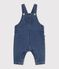 Salopette lunga in denim on tasca a cuore neonata blu