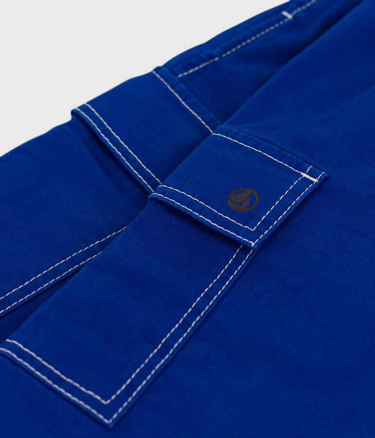 Pantaloni cargo bambina / bambino in twill blu