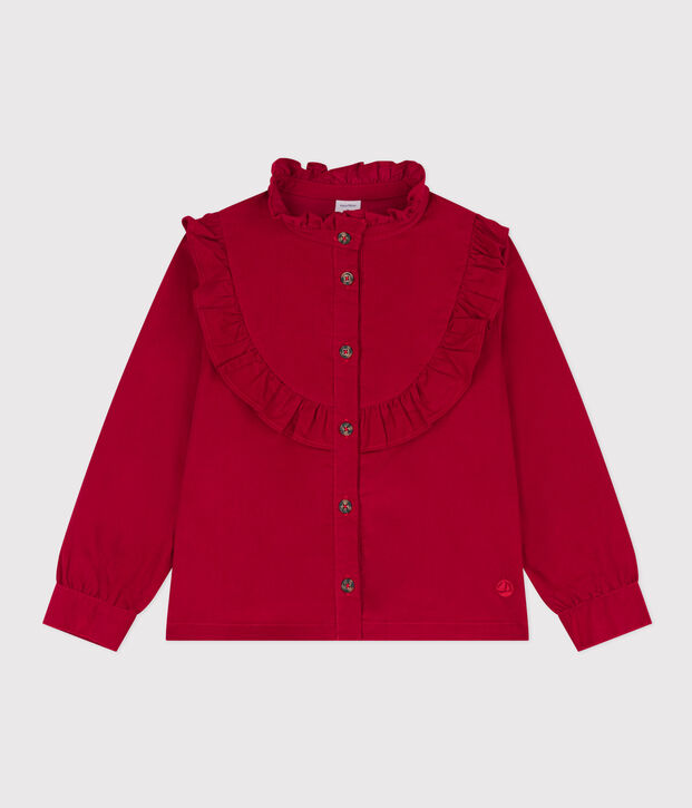 Blusa in velluto fine bambina rosso