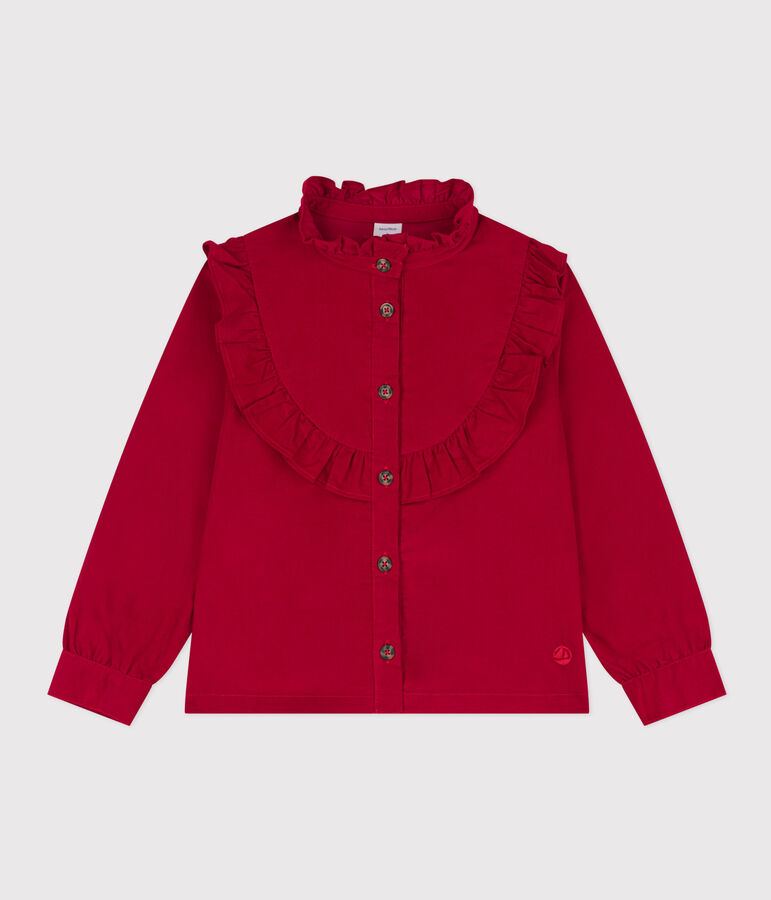 Blusa in velluto fine bambina rosso
