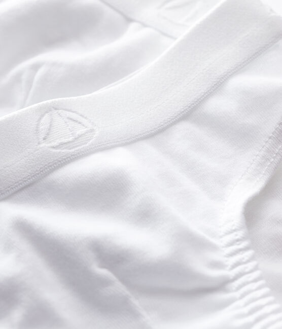 Confezione da 2 slip bambino bianchi in cotone biologico variante 1
