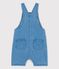 Salopette corta bebè in denim biologico leggero blu DENIM CLAIR